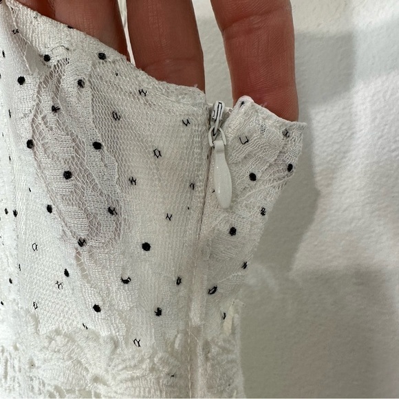NSR Lace Midi Dress Sleeveless Fit & Flare Size M Micro Dot - Picture 6 of 13